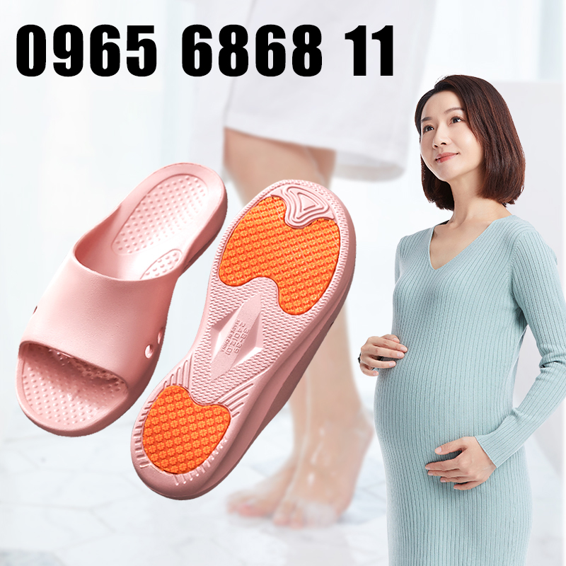 Dép bà bầu chống trơn trượt đi trong nhà tắm dép bánh mỳ quai ngang khử mùi chống mài mòn