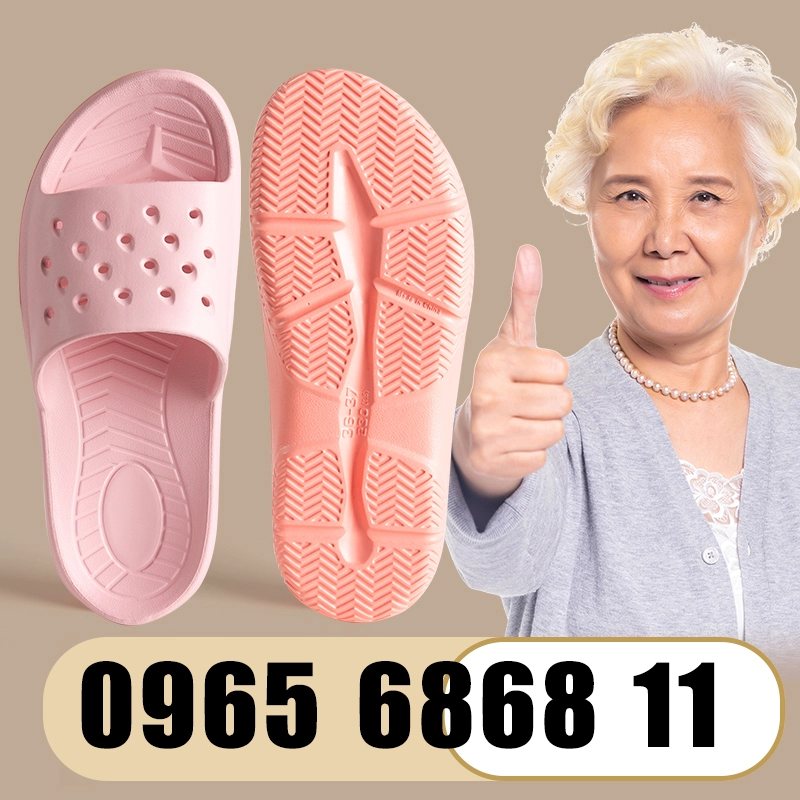 Dép lê chống trơn trượt chuyên dụng cho người già bà bầu dép quai ngang lỗ thoáng khí chất liệu EVA siêu nhẹ