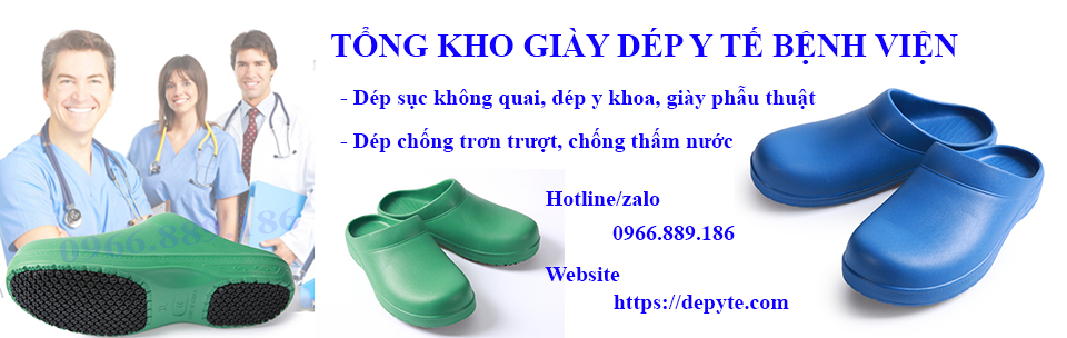 Giày dép cho nhân viên bệnh viện, dép sục y tế không quai chống trơn trượt, chống thấm nước, chống mài mòn đi trong phòng phẫu thuật, phòng khám.