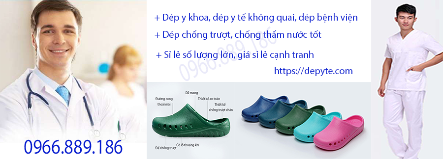 Đôi dép y tế không quai chuyên dụng trong bệnh viện phòng khám, có khả năng chống thấm nước, chống trơn trượt  tốt