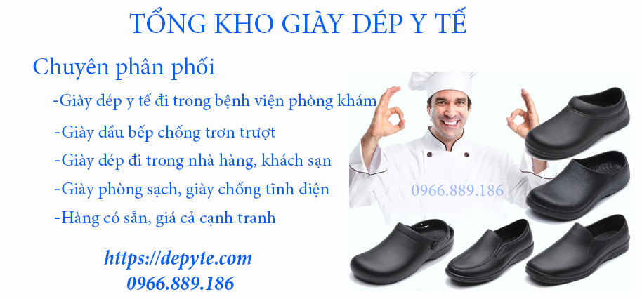 Mẫu giày dép đầu bếp đi trong nhà bếp, nhà hàng, khách sạn được quan tâm nhất