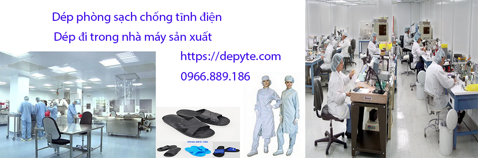 Mẫu dép phòng sạch chống tĩnh điện chất lượng cao chuyên dụng trong các nhà máy không trơn trượt, thoải mái di chuyển mà không đau mỏi chân.